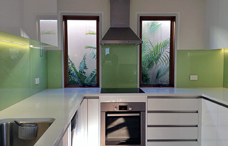 Green Glass Splashback With Window