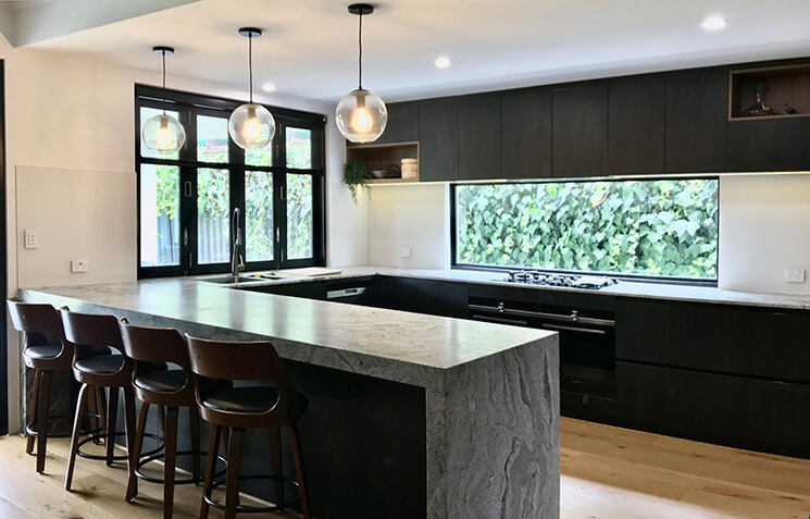 Kitchen With Window Splashback